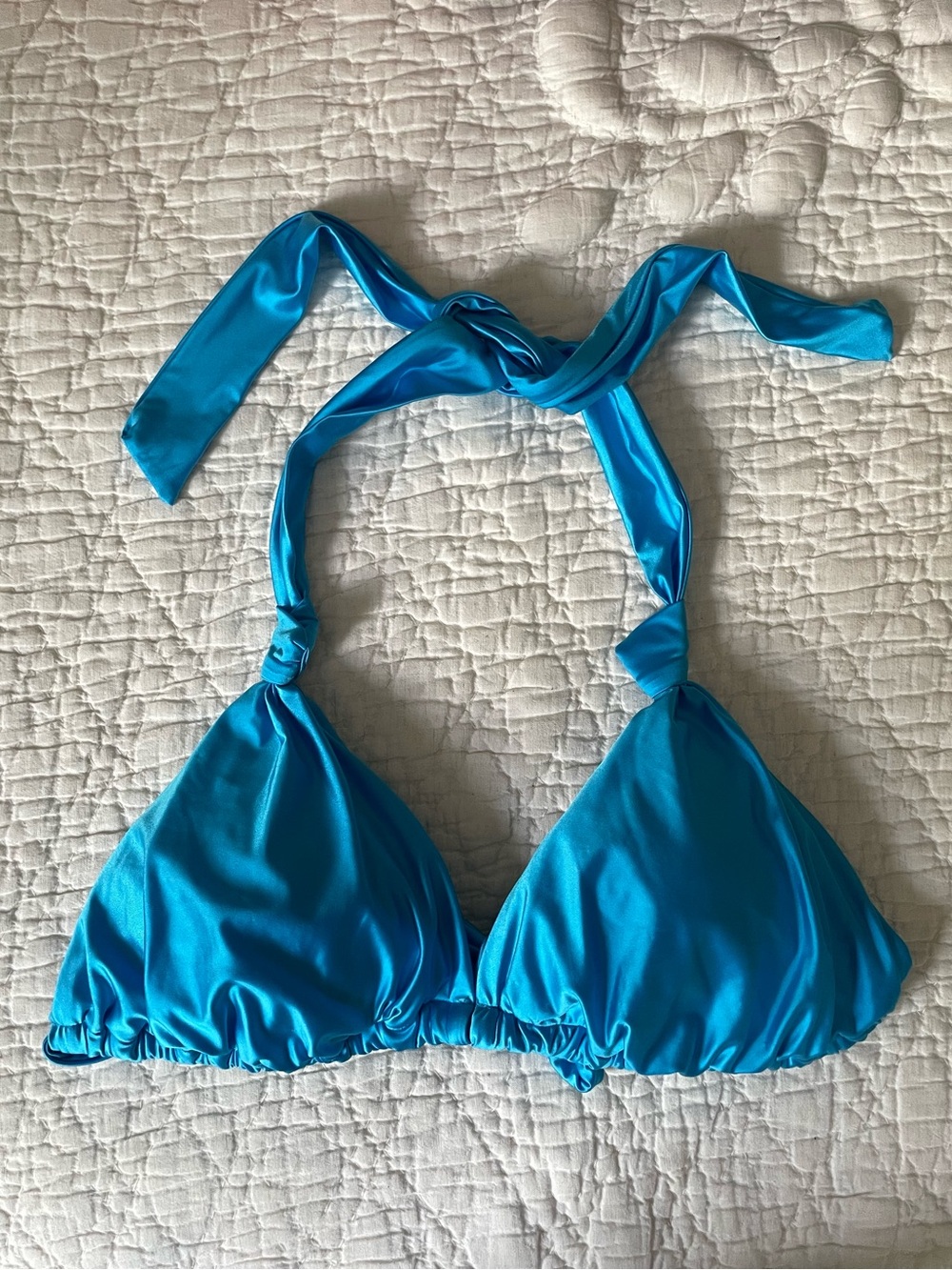 Wild Fable Bright Blue Halter Bikini Top, Size XL